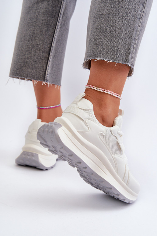 Chaussures modèle baskets Féminin HI-POLY SYSTEM Big Star NN274A107 couleur blanche Chaussures modèle baskets Féminin HI-POLY SYSTEM Big Star NN274A107 couleur blanche