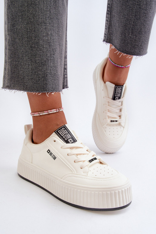Sneakers Stilvollllschuhe Feminin mit einer Plattform Big Star NN274254 Zueiße Farbe Sneakers Stilvollllschuhe Feminin mit einer Plattform Big Star NN274254 Zueiße Farbe
