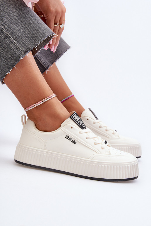 Sneakers Stilvollllschuhe Feminin mit einer Plattform Big Star NN274254 Zueiße Farbe Sneakers Stilvollllschuhe Feminin mit einer Plattform Big Star NN274254 Zueiße Farbe