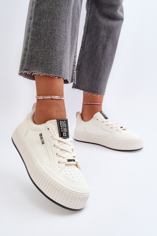 Sneakers Stilvollllschuhe Feminin mit einer Plattform Big Star NN274254 Zueiße Farbe Sneakers Stilvollllschuhe Feminin mit einer Plattform Big Star NN274254 Zueiße Farbe