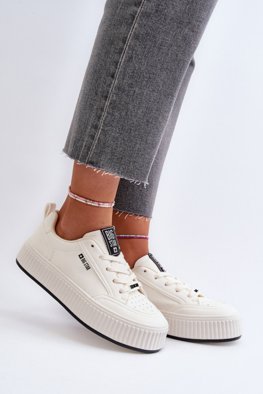 Sneakers Stilvollllschuhe Feminin mit einer Plattform Big Star NN274254 Zueiße Farbe Sneakers Stilvollllschuhe Feminin mit einer Plattform Big Star NN274254 Zueiße Farbe