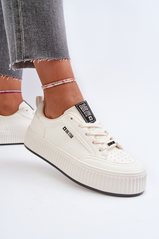 Sneakers Stilvollllschuhe Feminin mit einer Plattform Big Star NN274254 Zueiße Farbe Sneakers Stilvollllschuhe Feminin mit einer Plattform Big Star NN274254 Zueiße Farbe