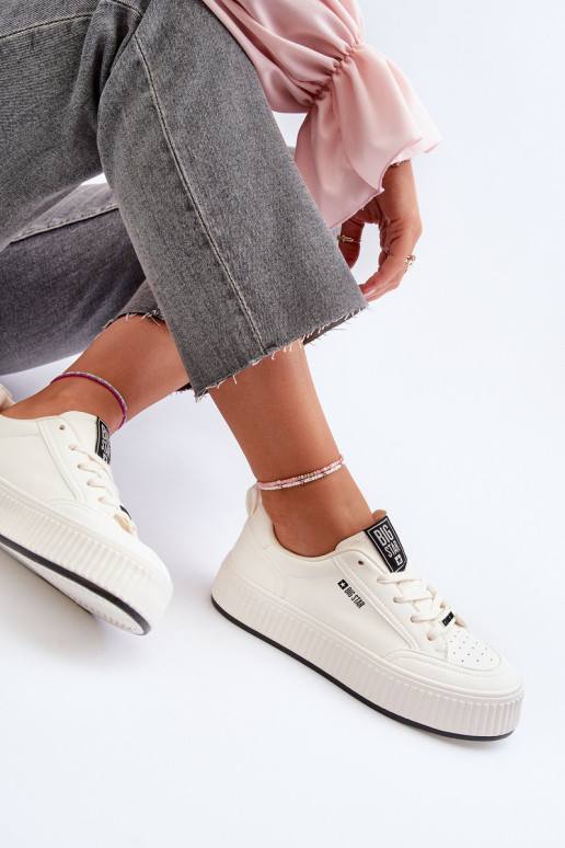 Sneakers Stilvollllschuhe Feminin mit einer Plattform Big Star NN274254 Zueiße Farbe Sneakers Stilvollllschuhe Feminin mit einer Plattform Big Star NN274254 Zueiße Farbe