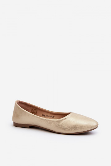 Leer Het klassieke model Ballerinas gouden kleur Stacee