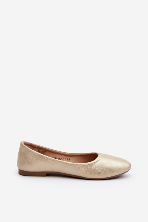 Leer Het klassieke model Ballerinas gouden kleur Stacee Leer Het klassieke model Ballerinas gouden kleur Stacee