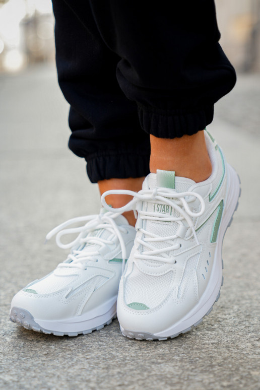 Baskets pour femmes Big Star NN274A095 HI-POLY SYSTEM couleurs blanche et verte Baskets pour femmes Big Star NN274A095 HI-POLY SYSTEM couleurs blanche et verte