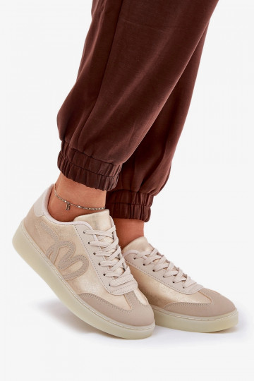 Niedrige Sneakers für Damen aus Eco-Leder in Sandfarbe von Iladira