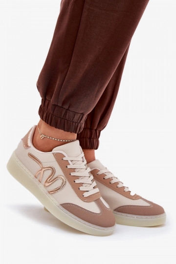 Sportieve schoenen dames met platform van eco-leer met luipaardprint in zwarte kleur Velionna 2