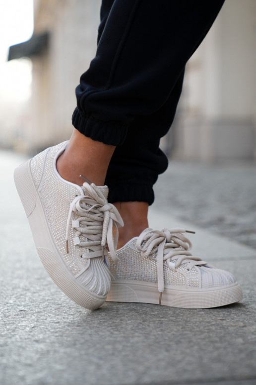 Sneaker-Modell Schuhe für Damen mit Dekoration und Plateau in Sandfarbe Eanneth Sneaker-Modell Schuhe für Damen mit Dekoration und Plateau in Sandfarbe Eanneth