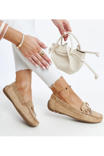 Bruine mocassins met strik... 2